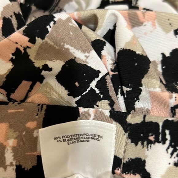 Kasper skirt slinky pink gray white geometric a-line Small FIRM on PRICE - Picture 3 of 3